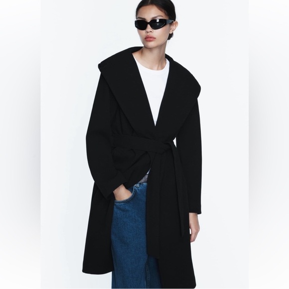 🚚🚚 MOVING SALE! Zara wool wrap coat - Picture 1 of 4